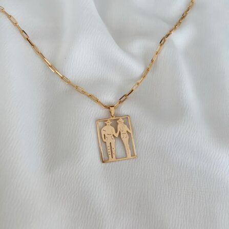 Colar Masculino cartier Casal Country banhado a ouro 18k